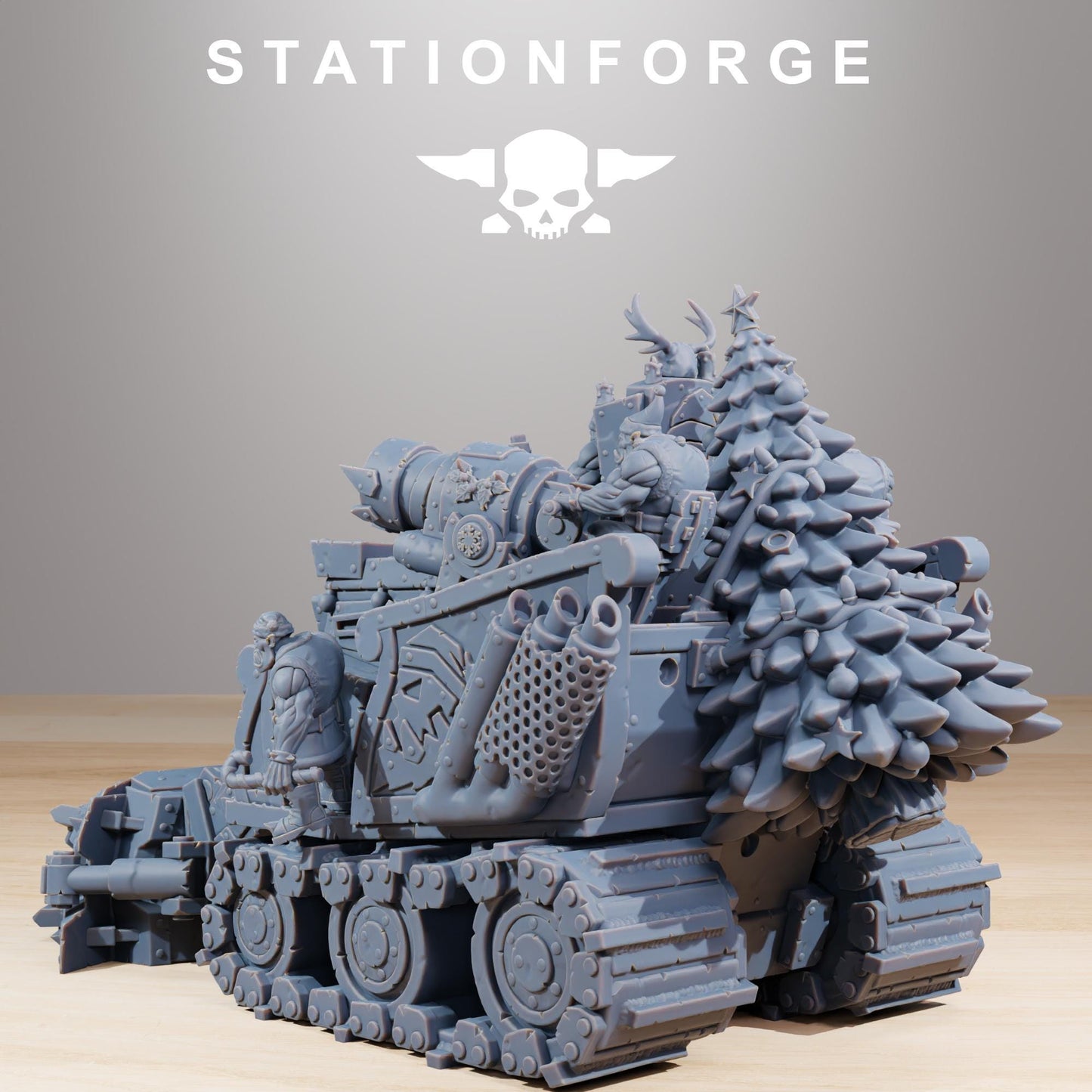Orkaz Festivator, Space-Faring Orkish Menace Sculpted by STATIONFORGE, Grimdark Compatible, Sci-Fi Wargame Scale