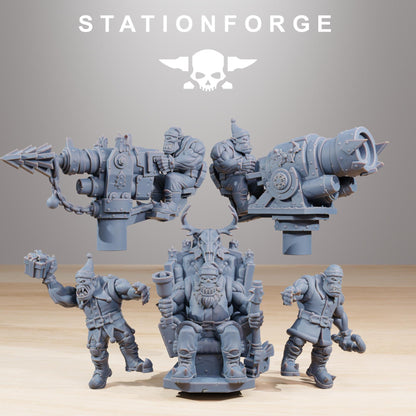Orkaz Festivator, Space-Faring Orkish Menace Sculpted by STATIONFORGE, Grimdark Compatible, Sci-Fi Wargame Scale