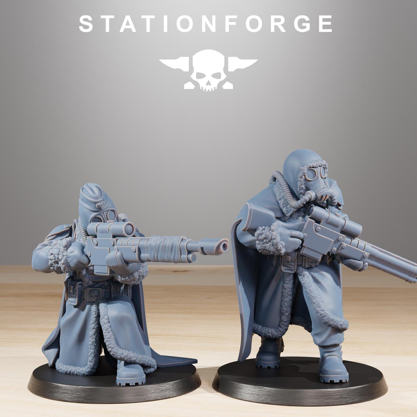 GrimGuard Frostwatch Marksmen, Death Korps Proxy, Sci-Fi Wargames Miniatures by STATIONFORGE