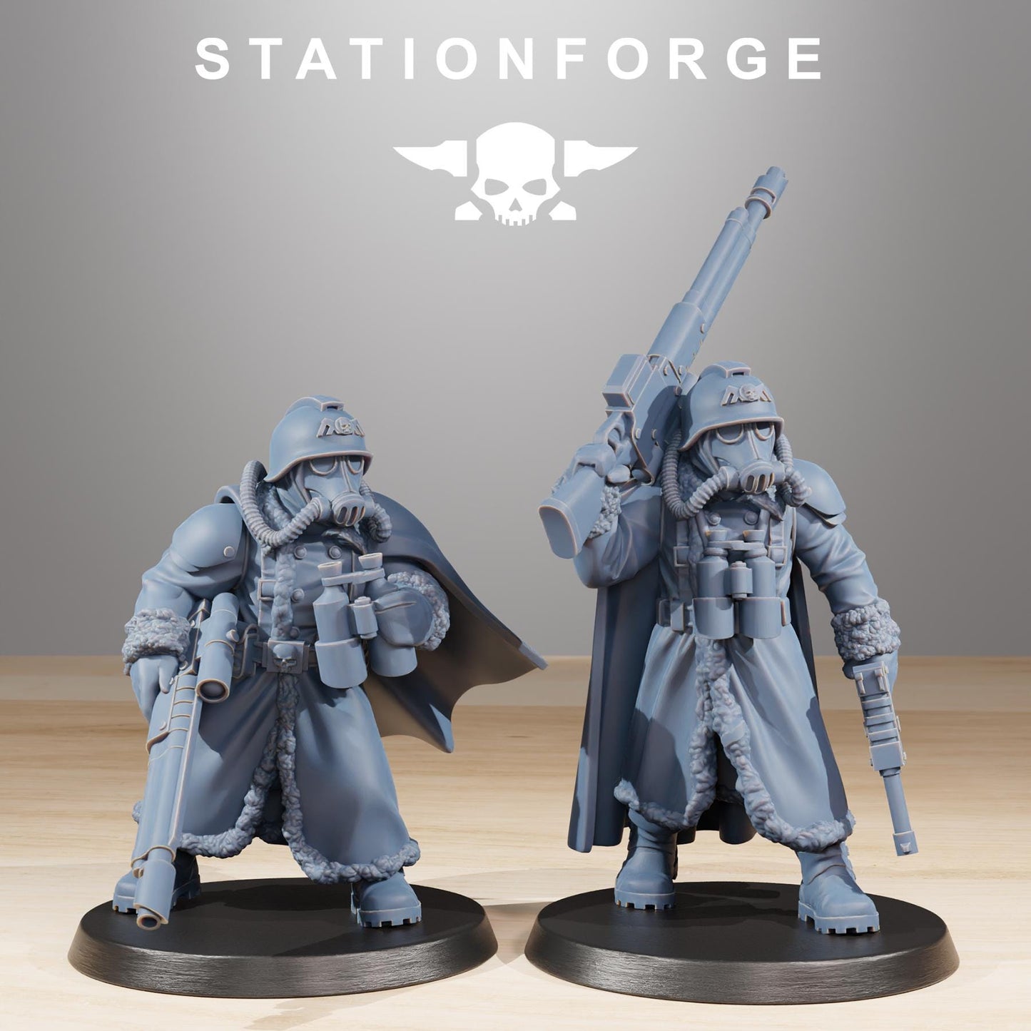 GrimGuard Frostwatch Marksmen, Death Korps Proxy, Sci-Fi Wargames Miniatures by STATIONFORGE