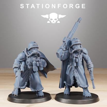 GrimGuard Frostwatch Marksmen, Death Korps Proxy, Sci-Fi Wargames Miniatures by STATIONFORGE