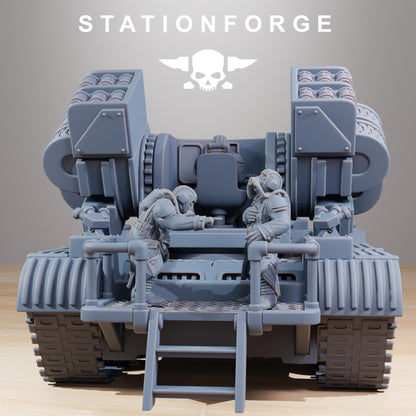 GrimGuard Mobile Artillery Modular Sci-Fi Guardsmen Vehicle by STATIONFORGE, Sci-fi Wargames Proxy, Imperial Guard Transport Truck