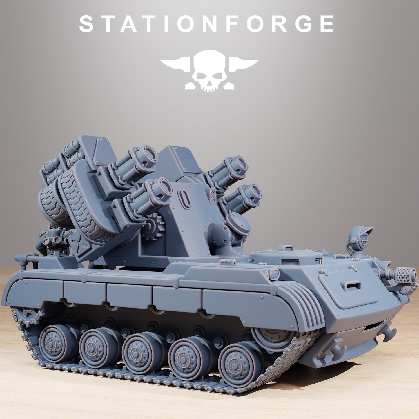 GrimGuard Mobile Artillery Modular Sci-Fi Guardsmen Vehicle by STATIONFORGE, Sci-fi Wargames Proxy, Imperial Guard Transport Truck