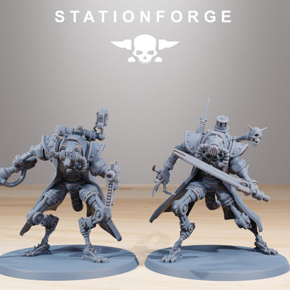 Raticus Curdsters, Space Techno-Rats, monopose Sci-Fi warriors by STATIONFORGE, Sci-Fi Wargames Rat-Themed Grimdark miniatures