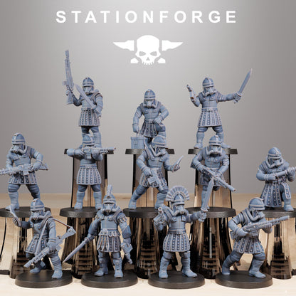 GrimGuard Vexillatio Miniatures by STATIONFORGE,  Imperial guard infantry regiment