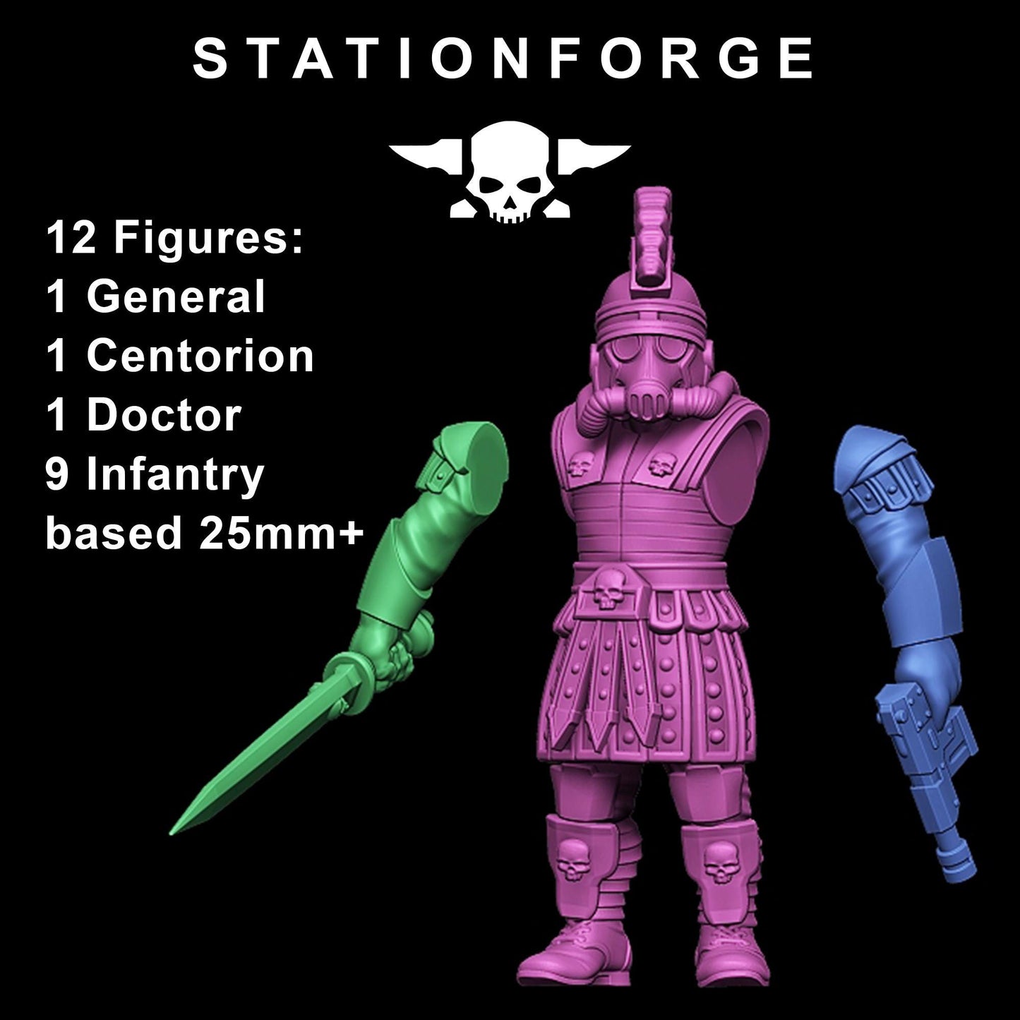 GrimGuard Vexillatio Miniatures by STATIONFORGE,  Imperial guard infantry regiment