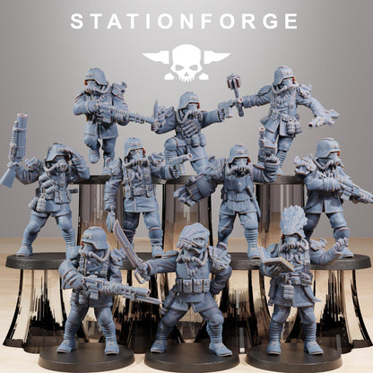 GrimGuard Xenarid Hunters, Death Korps Proxy, Sci-Fi Wargames Miniatures by STATIONFORGE