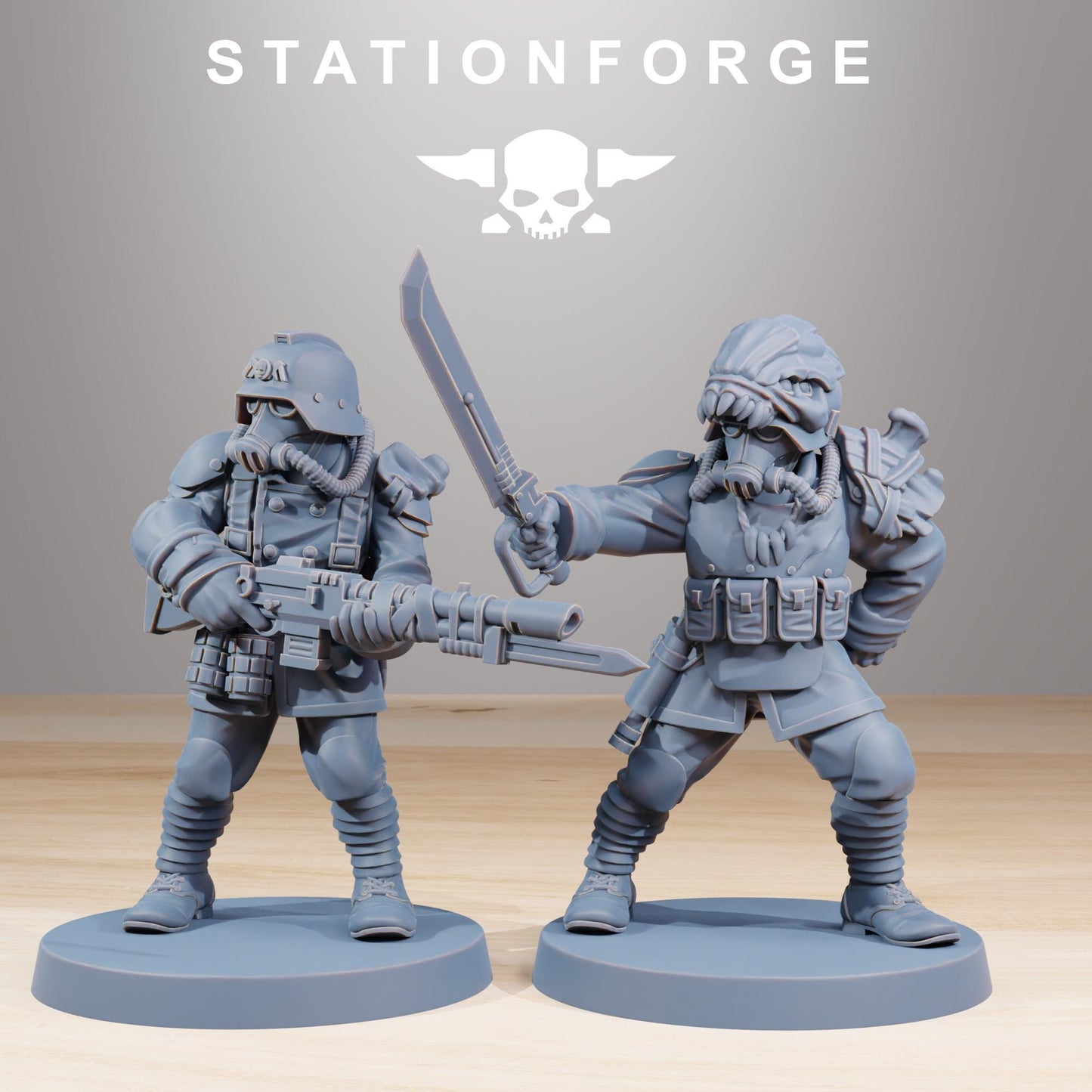 GrimGuard Xenarid Hunters, Death Korps Proxy, Sci-Fi Wargames Miniatures by STATIONFORGE