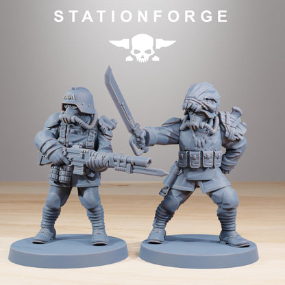 GrimGuard Xenarid Hunters, Death Korps Proxy, Sci-Fi Wargames Miniatures by STATIONFORGE