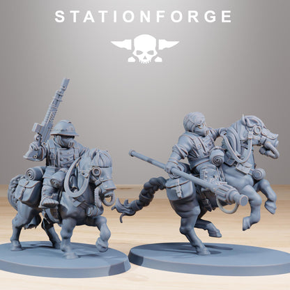 GrimGuard Pony Cavalry, Modular Set Miniatures by STATIONFORGE,  Imperial guard cavalry regiment