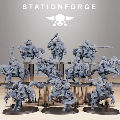 GrimGuard Pony Cavalry, Modular Set Miniatures by STATIONFORGE,  Imperial guard cavalry regiment