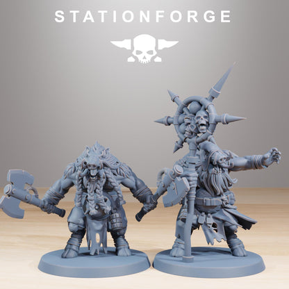 Corrupted Beasts, Space-Faring Orkish Menace Sculpted by STATIONFORGE, Grimdark Compatible, Sci-Fi Wargame Scale