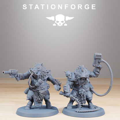 Corrupted Beasts, Space-Faring Orkish Menace Sculpted by STATIONFORGE, Grimdark Compatible, Sci-Fi Wargame Scale