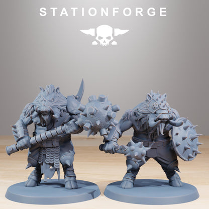 Corrupted Beasts, Space-Faring Orkish Menace Sculpted by STATIONFORGE, Grimdark Compatible, Sci-Fi Wargame Scale