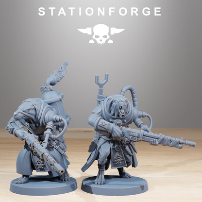 Raticus Grunts, Space Techno-Rats, monopose Sci-Fi warriors by STATIONFORGE, Sci-Fi Wargames Rat-Themed Grimdark miniatures