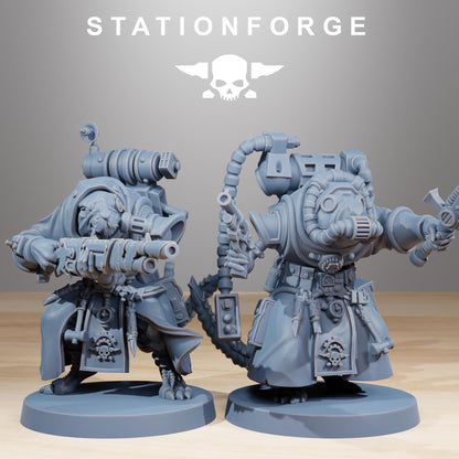 Raticus Grunts, Space Techno-Rats, monopose Sci-Fi warriors by STATIONFORGE, Sci-Fi Wargames Rat-Themed Grimdark miniatures