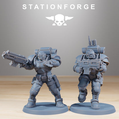 Socratis Light Infantry, Modular Sci-Fi Marine warriors by STATIONFORGE, Grimdark Wargames Proxy