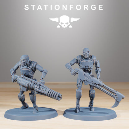 Astronet X1 Infantry, Modular Sci-Fi Undead Robot Warriors by STATIONFORGE, Grimdark Wargames Proxy