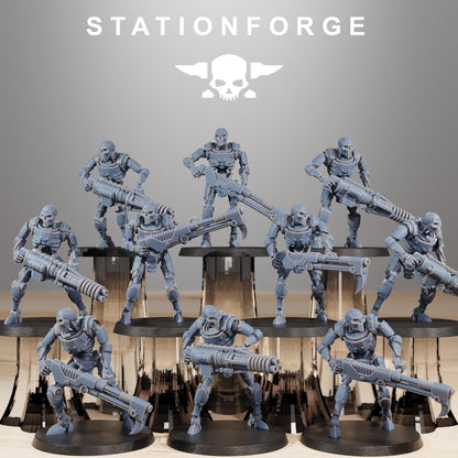 Astronet X1 Infantry, Modular Sci-Fi Undead Robot Warriors by STATIONFORGE, Grimdark Wargames Proxy
