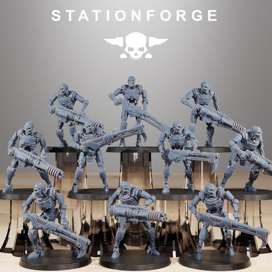 Astronet X1 Infantry, Modular Sci-Fi Undead Robot Warriors by STATIONFORGE, Grimdark Wargames Proxy