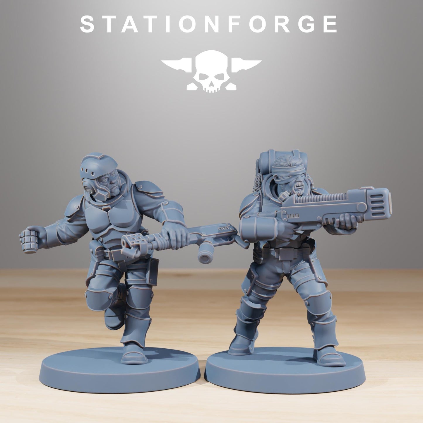 Vaskar Infantry Builder Kit, Death Korps Proxy, Sci-Fi Wargames Miniatures by STATIONFORGE