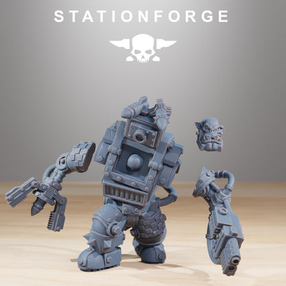 Orkaz Steelbrutes, Space-Faring Orkish Menace Sculpted by STATIONFORGE, Grimdark Compatible, Sci-Fi Wargame Scale