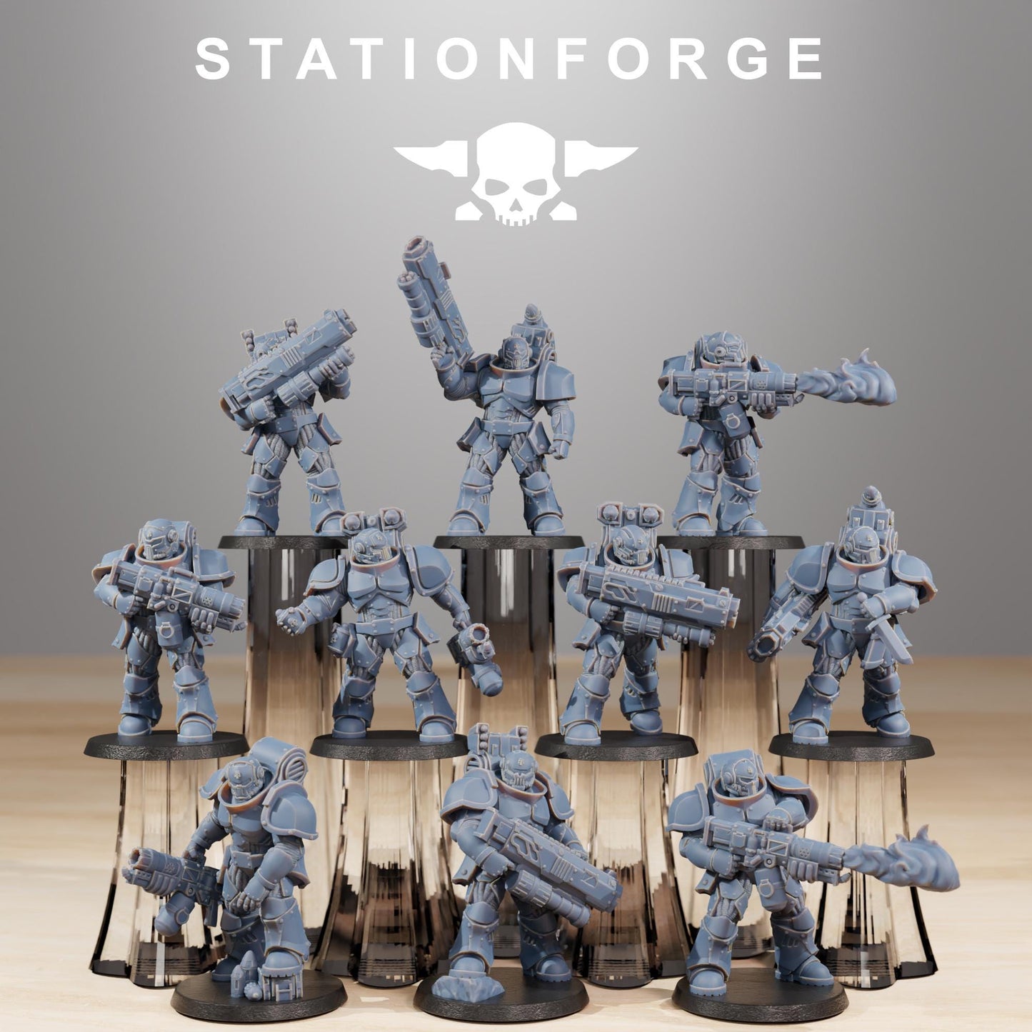 Socratis Ravagers, Modular Sci-Fi Marine warriors by STATIONFORGE, Grimdark Wargames Proxy