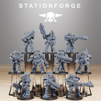 Socratis Ravagers, Modular Sci-Fi Marine warriors by STATIONFORGE, Grimdark Wargames Proxy