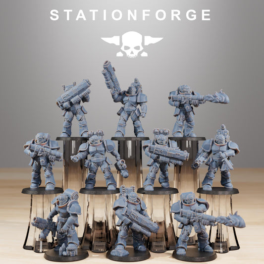 Socratis Ravagers, Modular Sci-Fi Marine warriors by STATIONFORGE, Grimdark Wargames Proxy