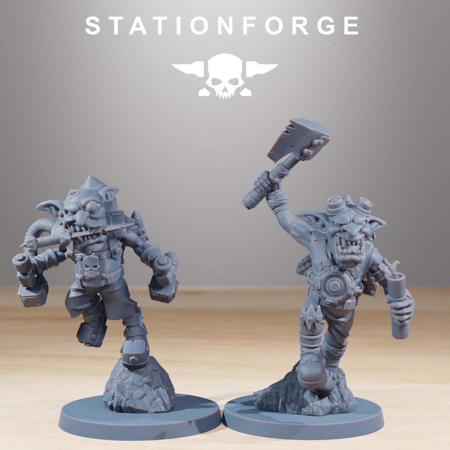 Gobs Jesters, Space-Faring Orkish Menace Sculpted by STATIONFORGE, Grimdark Compatible, Sci-Fi Wargame Scale