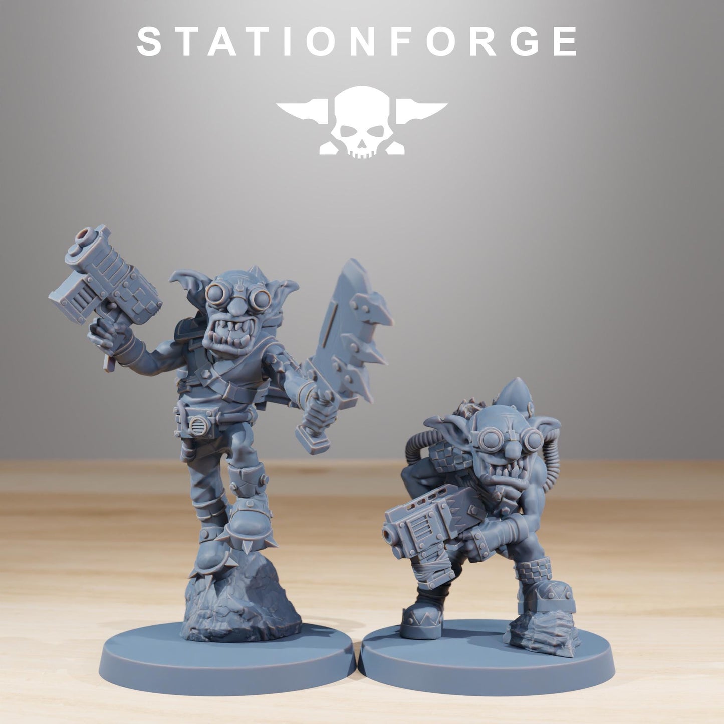 Gobs Jesters, Space-Faring Orkish Menace Sculpted by STATIONFORGE, Grimdark Compatible, Sci-Fi Wargame Scale