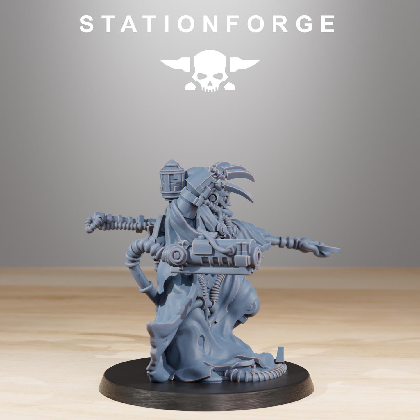 Scavenger The Seer, Space Techno-bots, modular Sci-Fi warriors by STATIONFORGE, Sci-Fi Wargames Cyber-themed Grimdark miniatures