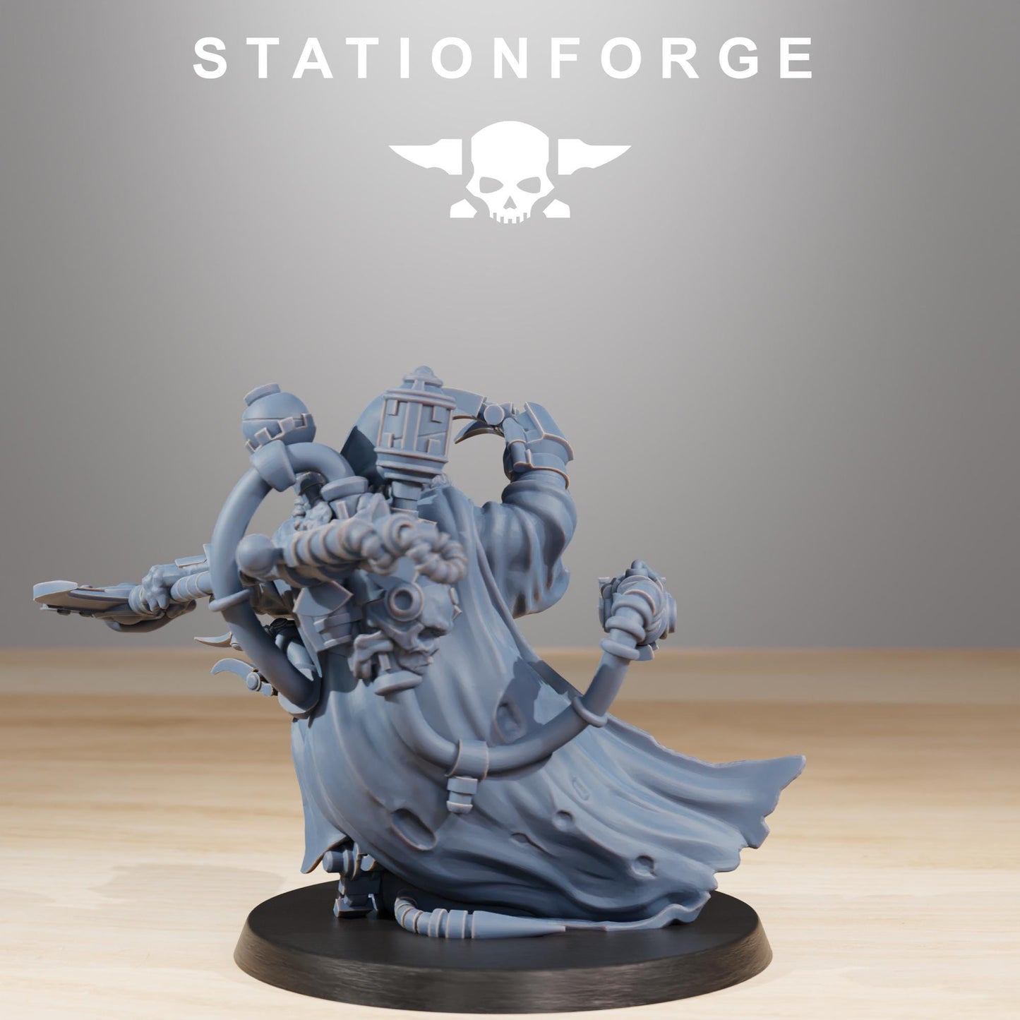Scavenger The Seer, Space Techno-bots, modular Sci-Fi warriors by STATIONFORGE, Sci-Fi Wargames Cyber-themed Grimdark miniatures