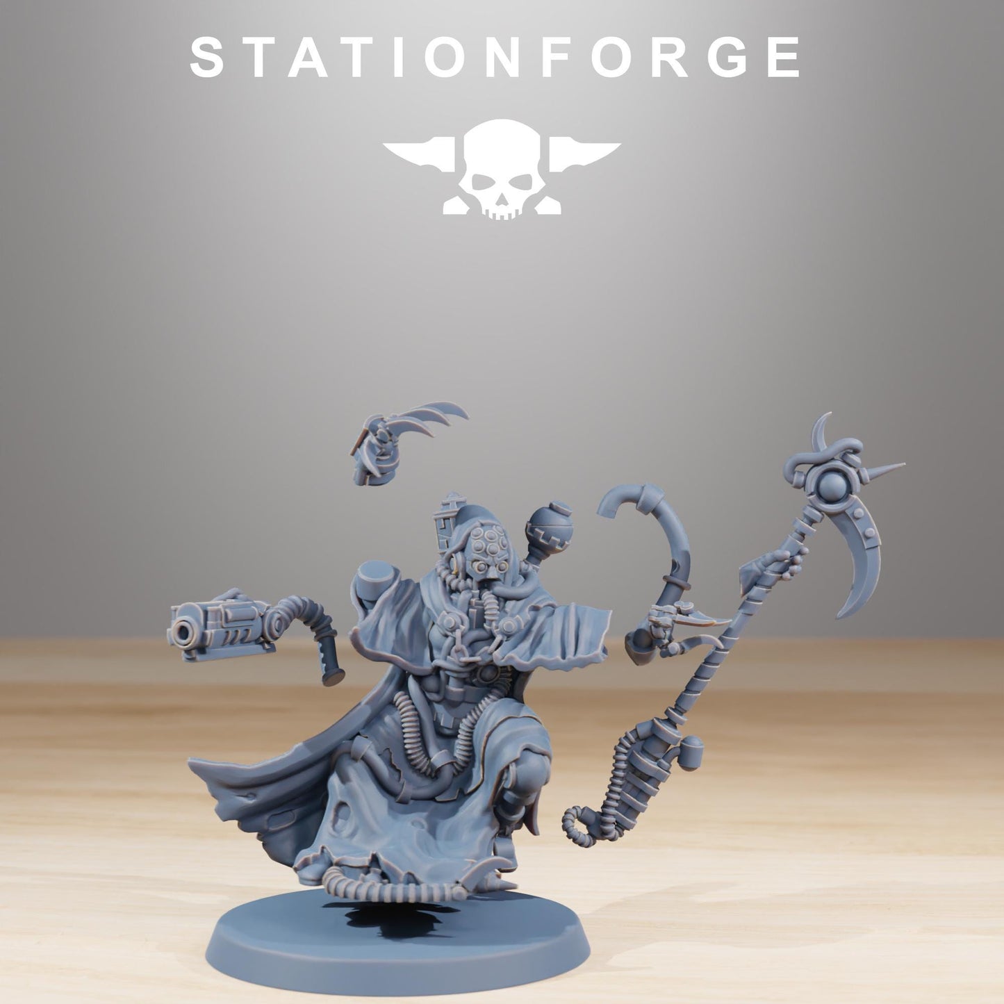 Scavenger The Seer, Space Techno-bots, modular Sci-Fi warriors by STATIONFORGE, Sci-Fi Wargames Cyber-themed Grimdark miniatures