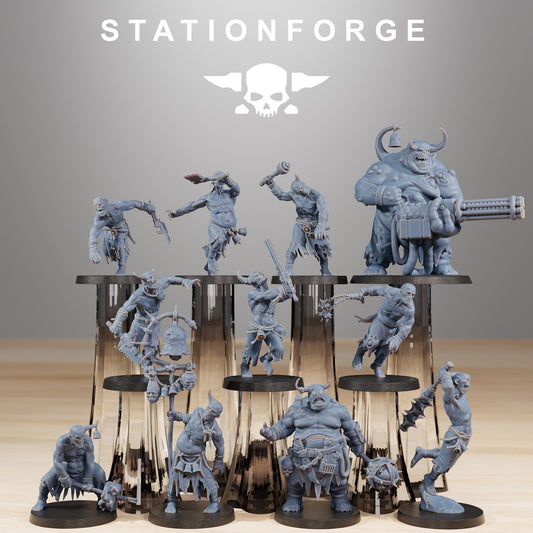 Corrupted Guard Walkers, Chaos Worshipper Sci-Fi Wargames Miniatures by STATIONFORGE, Corrupted Imperial Guard