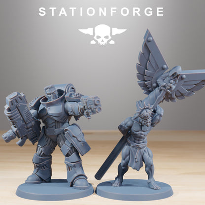 Socratis Reinforcers, Modular Sci-Fi Marine warriors by STATIONFORGE, Grimdark Wargames Proxy
