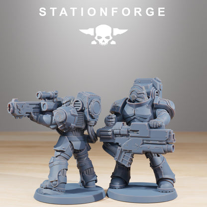 Socratis Reinforcers, Modular Sci-Fi Marine warriors by STATIONFORGE, Grimdark Wargames Proxy