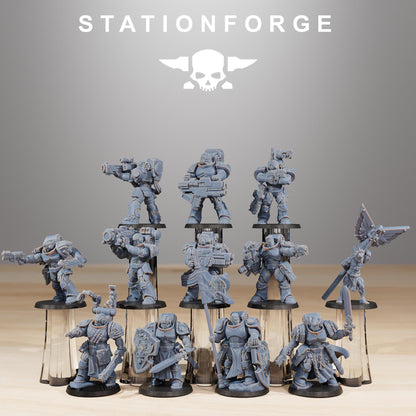 Socratis Reinforcers, Modular Sci-Fi Marine warriors by STATIONFORGE, Grimdark Wargames Proxy