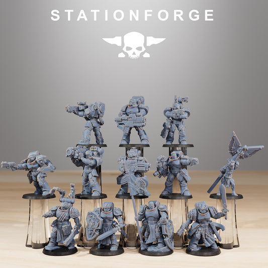 Socratis Reinforcers, Modular Sci-Fi Marine warriors by STATIONFORGE, Grimdark Wargames Proxy