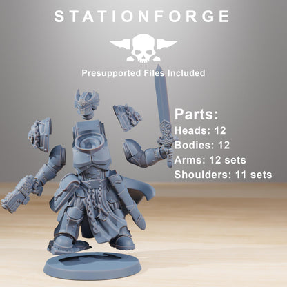Socratis Reinforcers, Modular Sci-Fi Marine warriors by STATIONFORGE, Grimdark Wargames Proxy