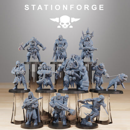 Corrupted Guard Nomads, Chaos Worshipper Sci-Fi Wargames Miniatures by STATIONFORGE, Corrupted Imperial Guard