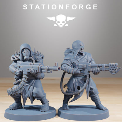 Corrupted Guard Nomads, Chaos Worshipper Sci-Fi Wargames Miniatures by STATIONFORGE, Corrupted Imperial Guard