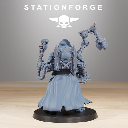 Scavenger Techno Priest, Space Techno-bots, modular Sci-Fi warriors by STATIONFORGE, Sci-Fi Wargames Cyber-themed Grimdark miniatures
