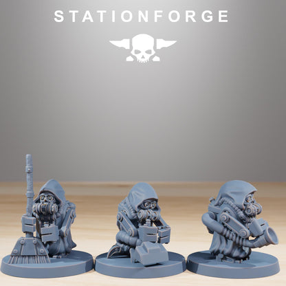 Bobby Gang, Mechanical Drone Bots, Sci-Fi Wargames Miniatures by STATIONFORGE