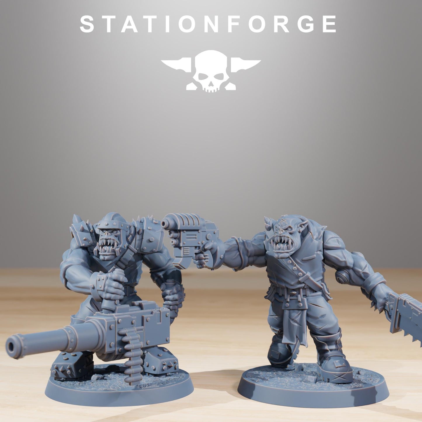 Orkaz Infantry, Space-Faring Orkish Menace Sculpted by STATIONFORGE, Grimdark Compatible, Sci-Fi Wargame Scale