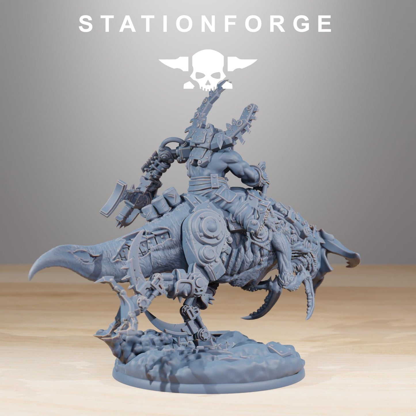 Orkaz Beast Boss, Space-Faring Orkish Menace Sculpted by STATIONFORGE, Grimdark Compatible, Sci-Fi Wargame Scale