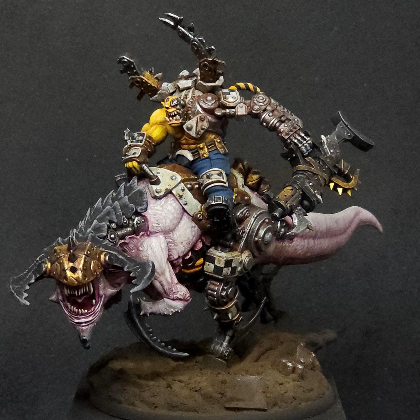 Orkaz Beast Boss, Space-Faring Orkish Menace Sculpted by STATIONFORGE, Grimdark Compatible, Sci-Fi Wargame Scale