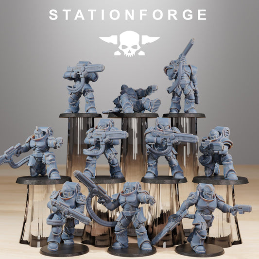 Socratis Exterminators, Modular Sci-Fi Marine warriors by STATIONFORGE, Grimdark Wargames Proxy
