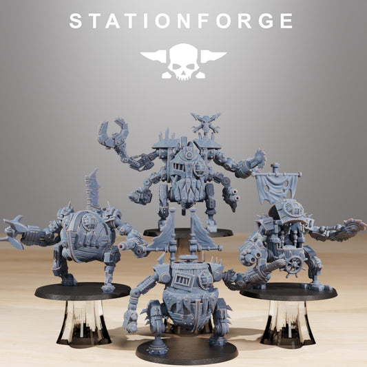 Gobs Pirate Bots, Space-Faring Orkish Menace Sculpted by STATIONFORGE, Grimdark Compatible, Sci-Fi Wargame Scale