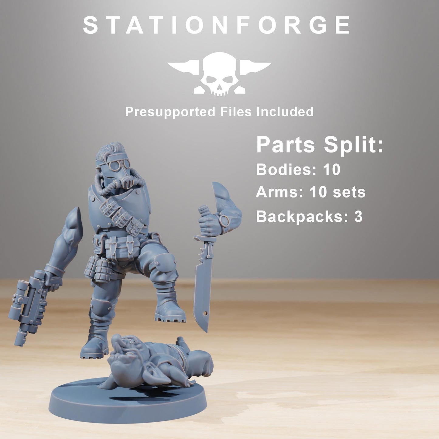 GrimGuard Hunters, Death Korps Proxy, Sci-Fi Wargames Miniatures by STATIONFORGE
